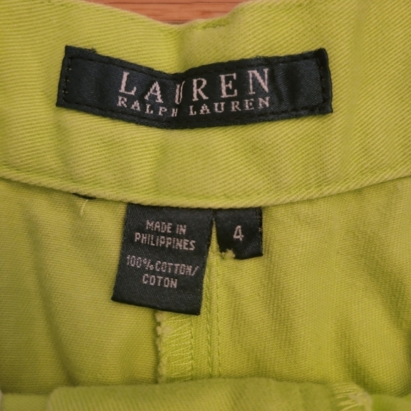 Lauren by Ralph Lauren Neon Green Bermuda Shorts Size 4 - Picture 3 of 3